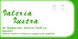 valeria kustra business card